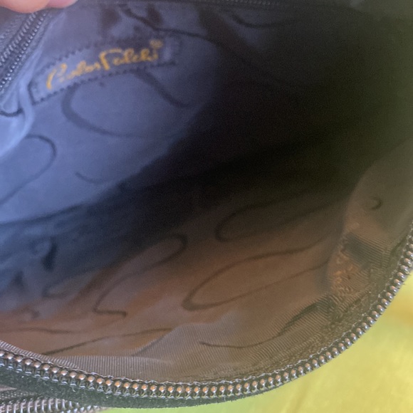 Vintage CARLOS FALCHI brown/black/tan suede crossbody bag - Picture 8 of 10